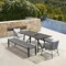 Armen Living Koala Calica and Camino 5 Piece Outdoor Dining Set with Dark Eucalyptus Wood 840254333796 - alternate 3